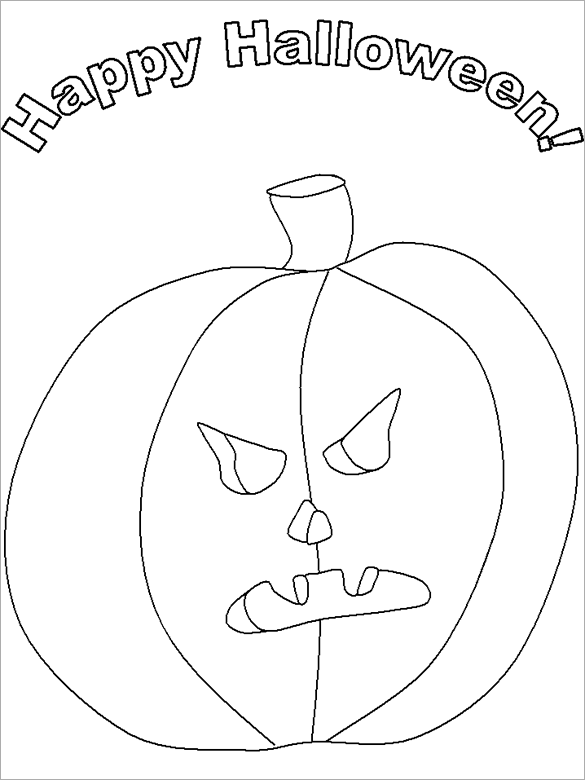 Kolorowanka online: Kolorowanka zła dynia szczęśliwego Halloween